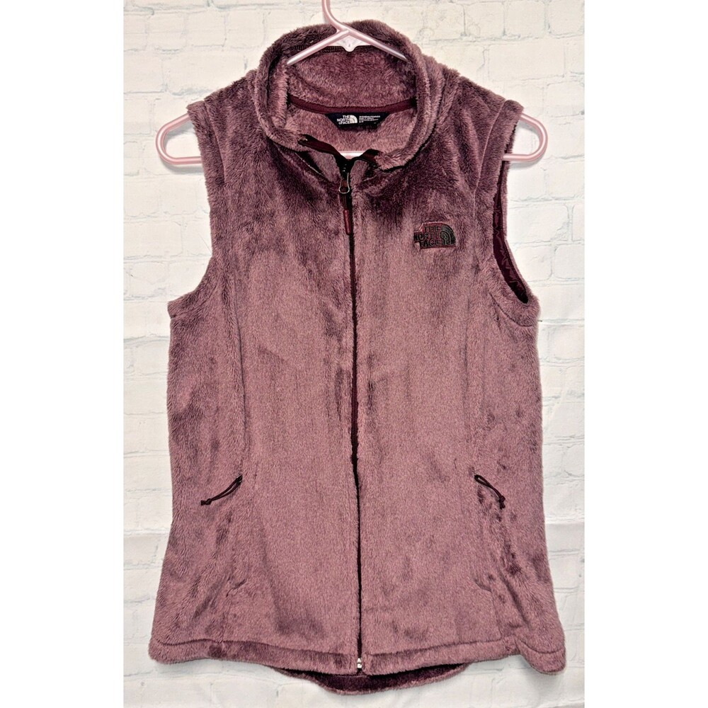 The North Face Vest Fleece Sherpa Furry Purple Woman’s Small S Full Zip Faux Fur